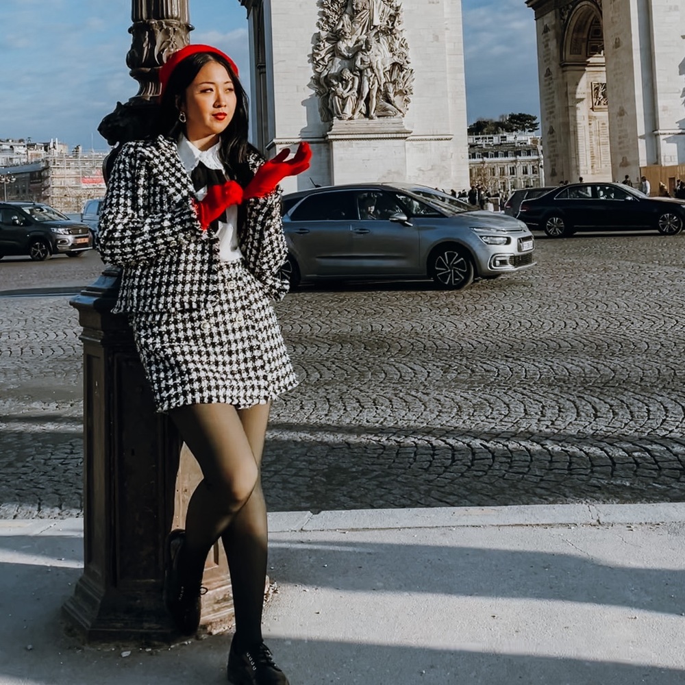 House of Harlow Tweed Boucle Set